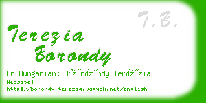 terezia borondy business card